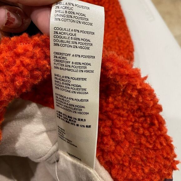 Free People 'Rivington' sherpa jacket Orange and purple - Picture 9 of 13